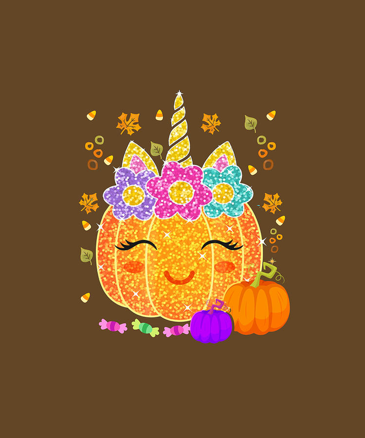 Download Cute Unicorn Pumpkin Funny Halloween Thanksgiving Gift Tshirt Digital Art By Felix