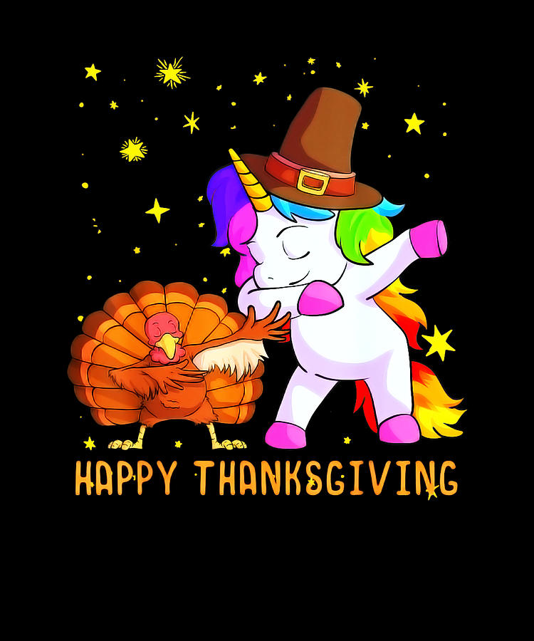 Cute Unicorn Thanksgiving For Girls Pilgrim Hat Digital Art by Mark Rimar