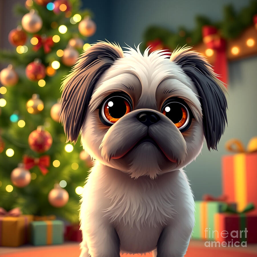 Cute Wide Eyed Little Shih Tzu #4 Digital Art by Steve Mitchell Cute Wide Eyed Little Shih Tzu #4 Digital Art by Steve Mitchell