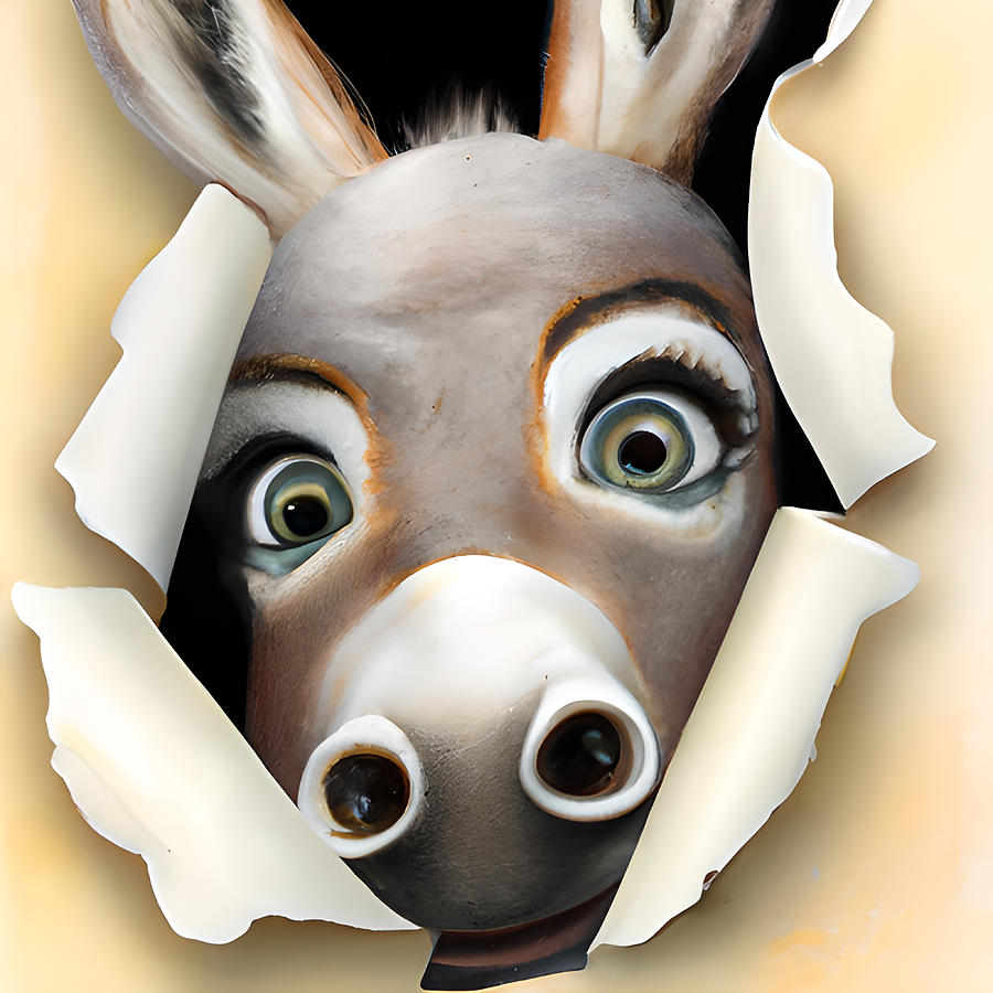 Cutest Donkey Digital Art by Amalia Suruceanu
