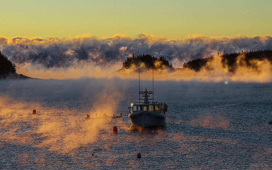 Cutler Harbor Sea Smoke 4 Photograph by Marty Saccone