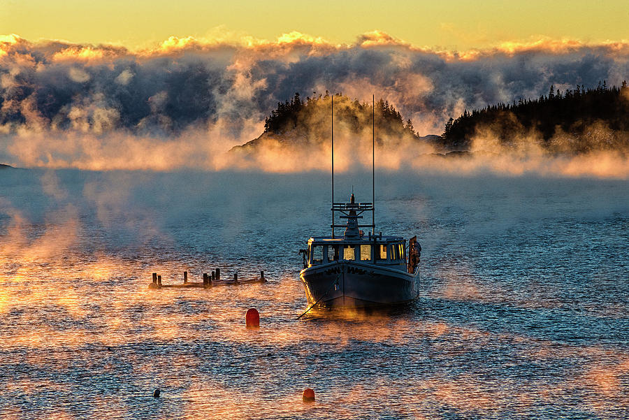 Cutler Harbor Sea Smoke 6 Photograph by Marty Saccone