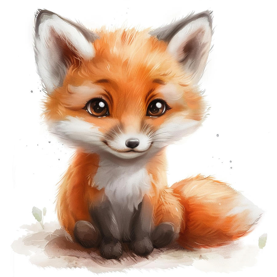 Cutzie Red Fox Digital Art by Athena Mckinzie - Pixels