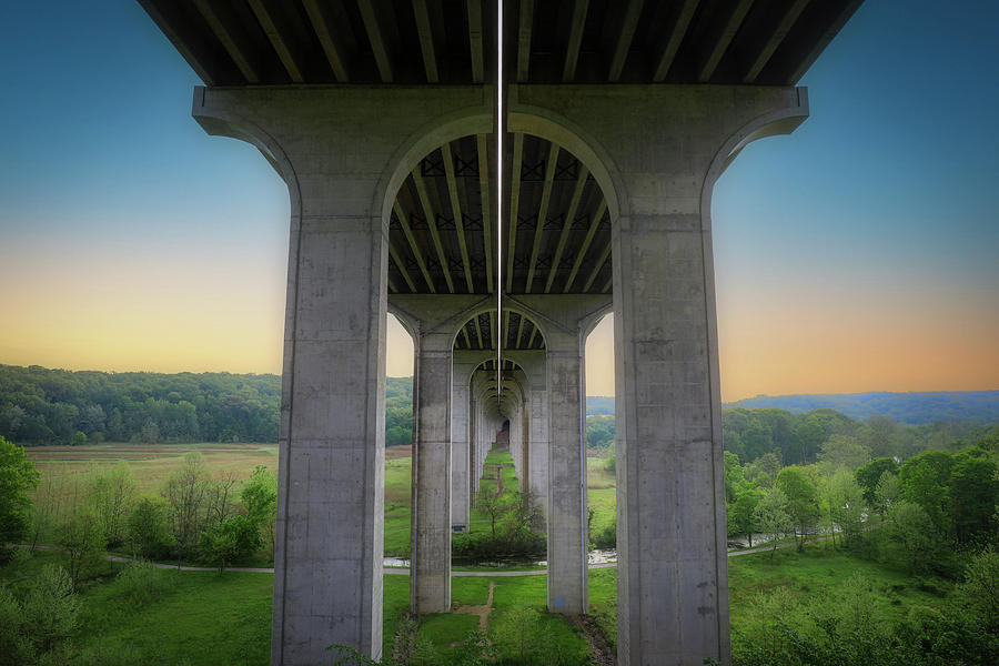 Cuyahoga Valley National Park Photograph - Cuyahoga Valley Bridge Sunrise by Dan Sproul