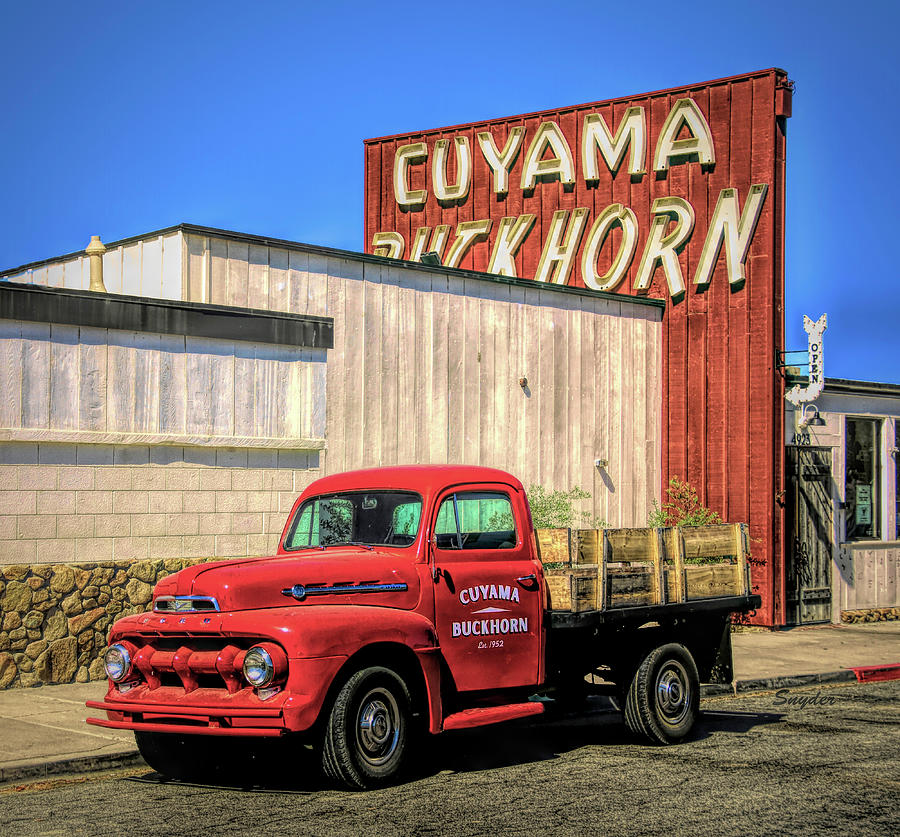 Cuyama Buckhorn Red Truck Photograph by Floyd Snyder