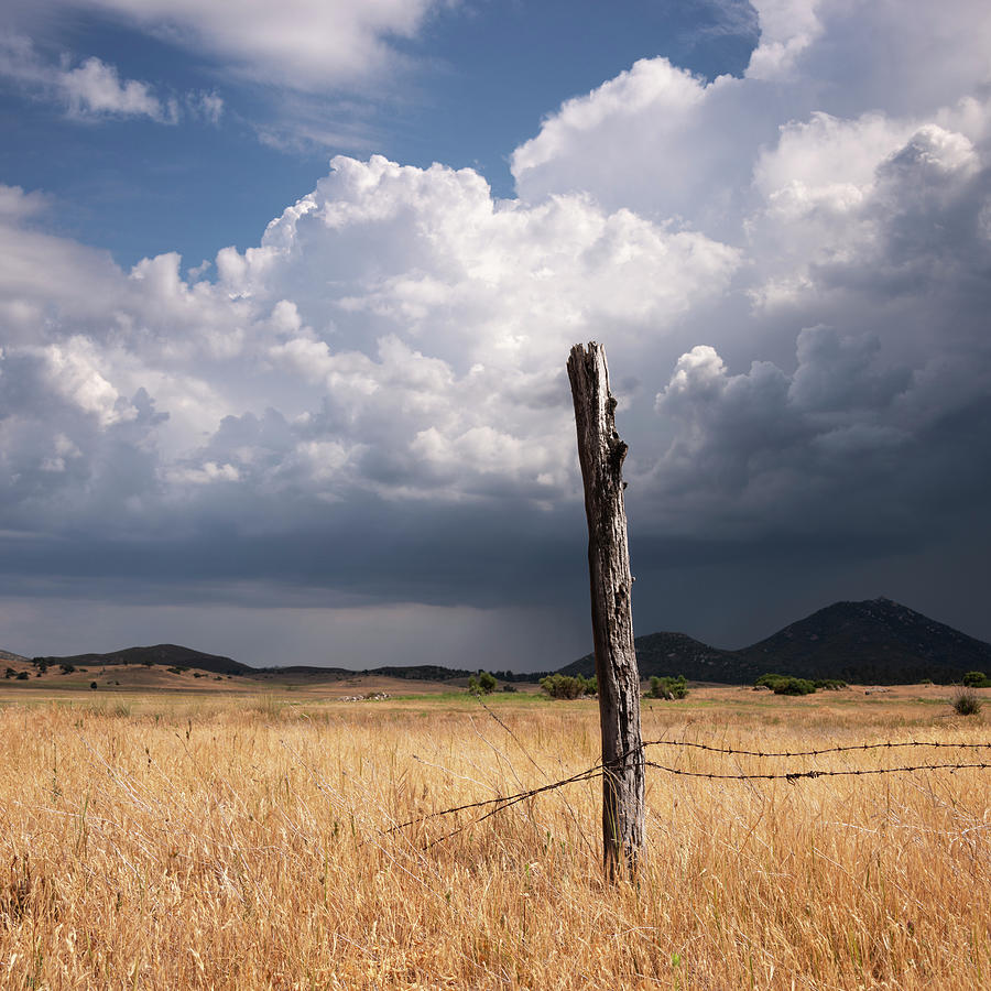 San Diego Photograph - Cuyamaca Fence and Monsoon Weather by William Dunigan