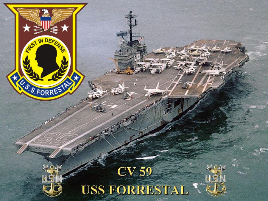 USS FORRESTAL CV 59 License Plate Military sign USN P01