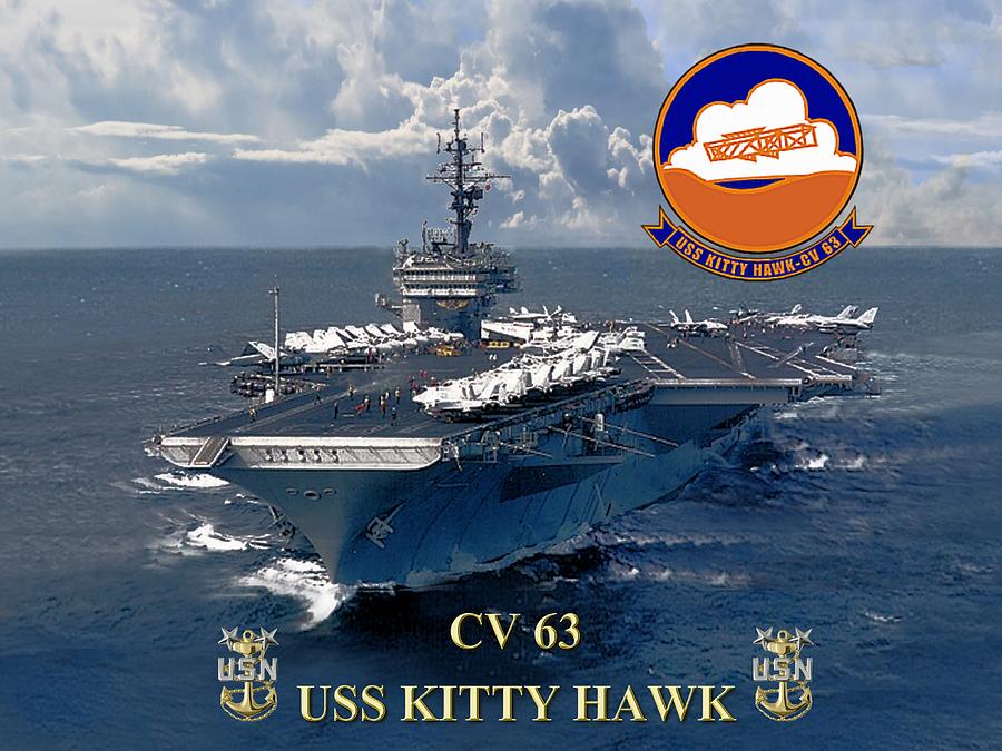 Cv63 Digital Art - CV-63 USS Kitty Hawk  by Mil Merchant