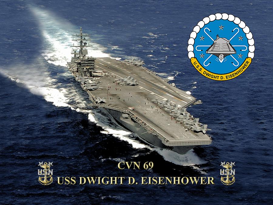 CVN-69 USS Dwight D. Eisenhower Digital Art by Mil Merchant
