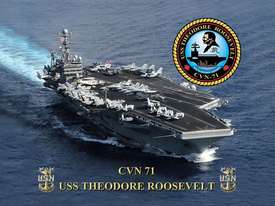 CVN-71 USS Theodore Roosevelt Digital Art by Mil Merchant