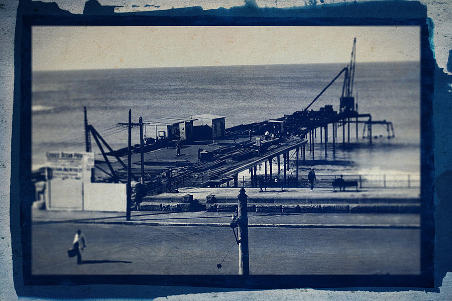 Cyanotype Photo Of  1927 - View Of Coogee Pier, Sydney, New South Wales, Australia By Ahmet Asar Digital Art