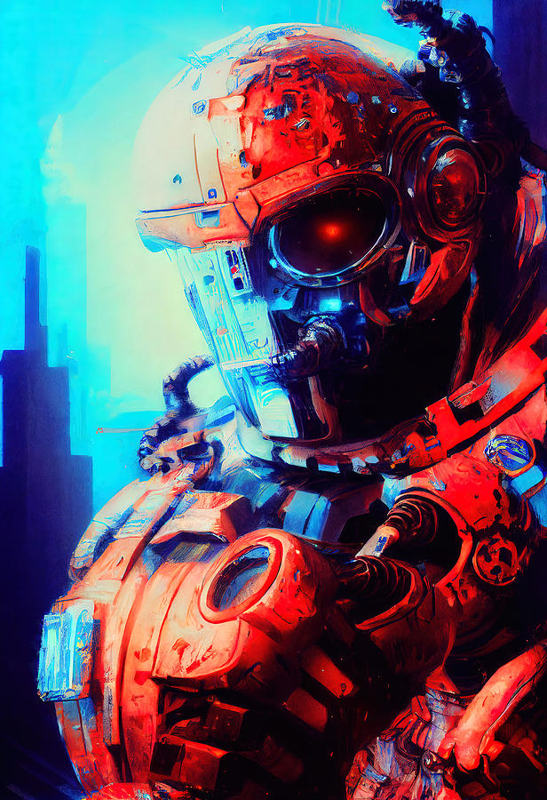 Cyber-Demon, 01 Painting by AM FineArtPrints