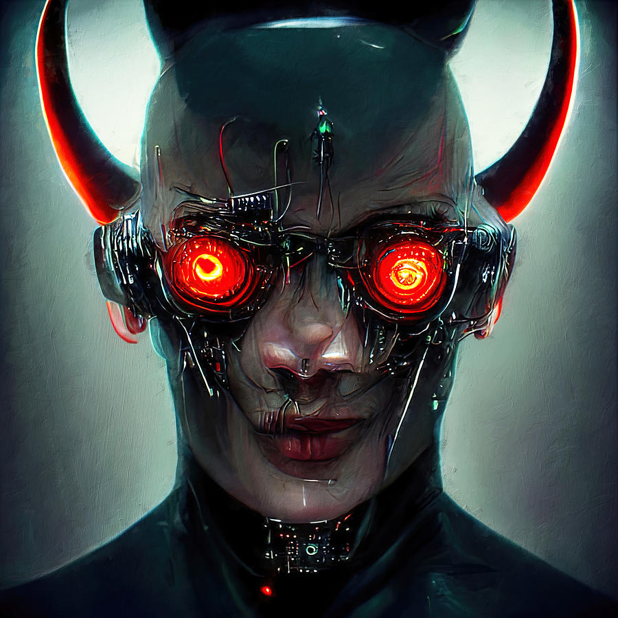 Cyber Devil, 01 Painting by AM FineArtPrints