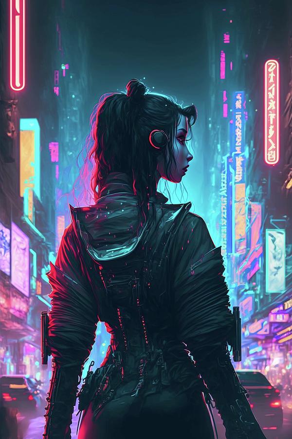 Cyber Girl in Japan Digital Art by Michael Danilov - Fine Art America