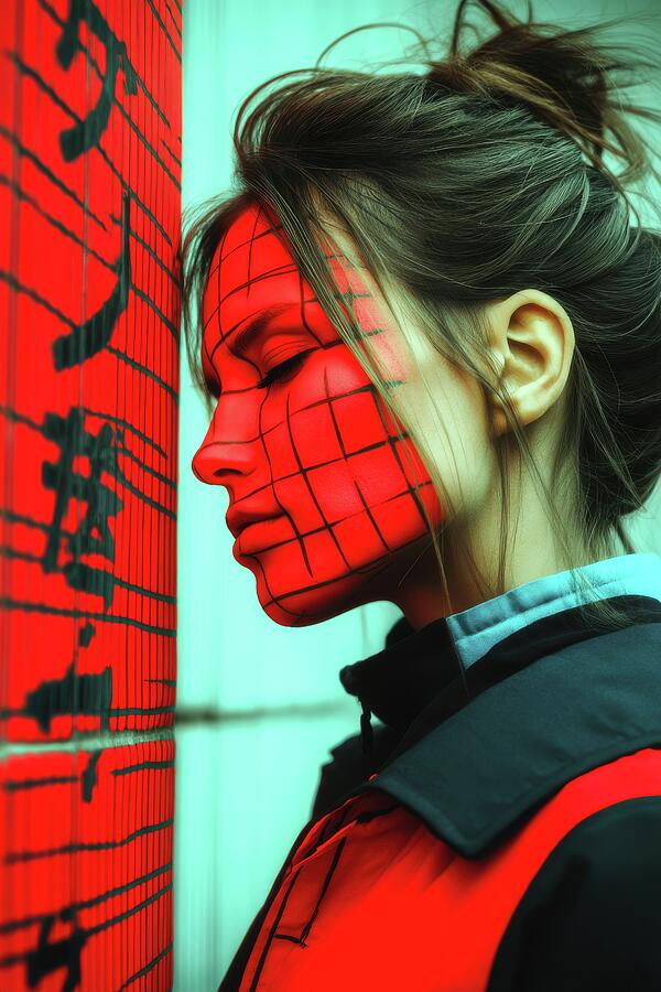 Cyber Grid Woman - Silent Signal Digital Art by Matthias Hauser Cyber Grid Woman - Silent Signal Digital Art by Matthias Hauser
