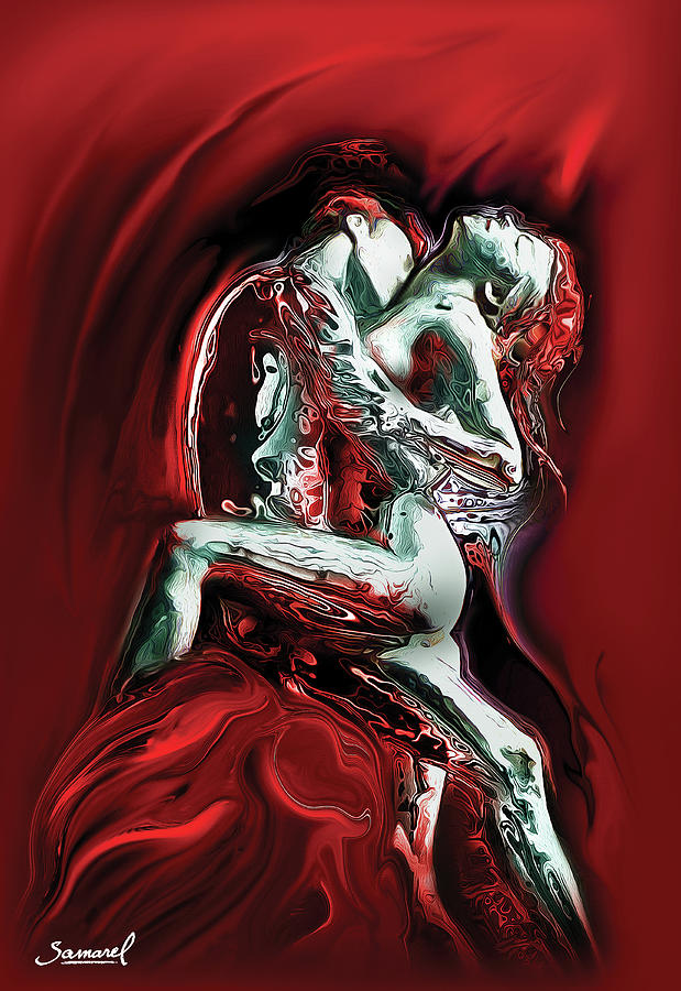 Cyber Red Lovers Digital Art by Hm Samarel