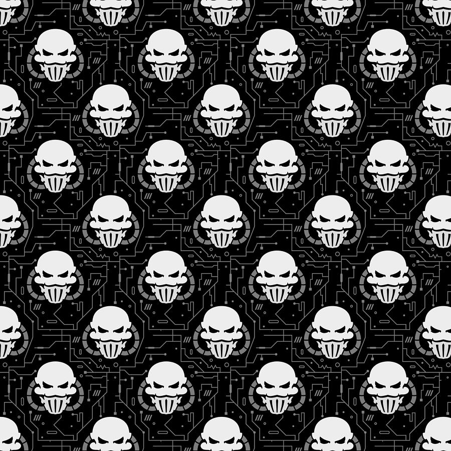 Cyber Skull Black Digital Art by Kata Tang - Fine Art America