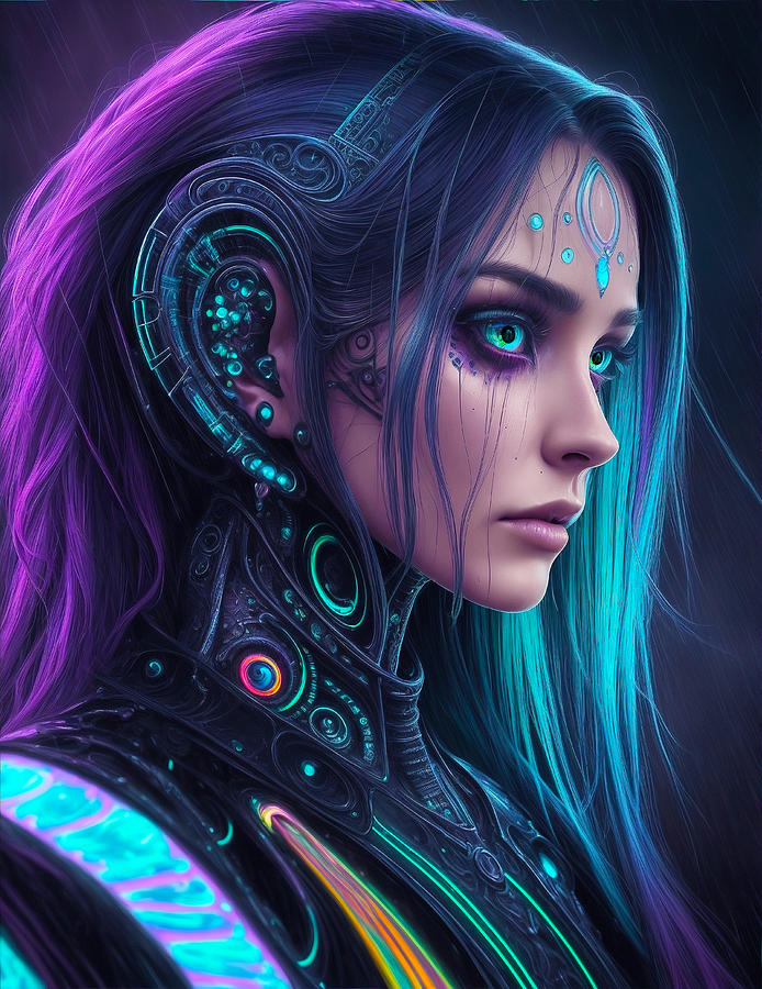 Cybernetic Girl 29 Digital Art By Jim Brey Fine Art America