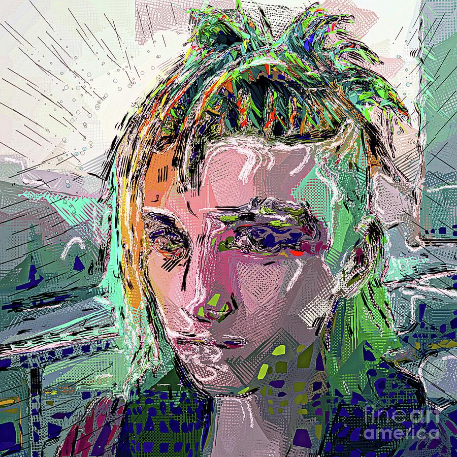 Cyberpunk Girl Abstract - 8 Digital Art by Philip Preston