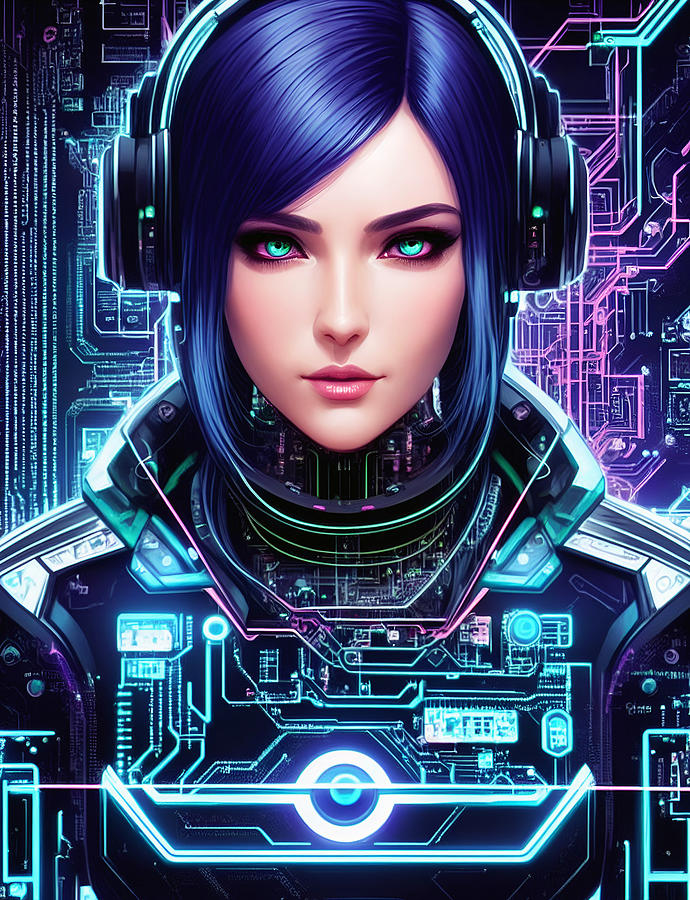 Cyberpunk Girl Digital Art By Robert Lancione - Fine Art America