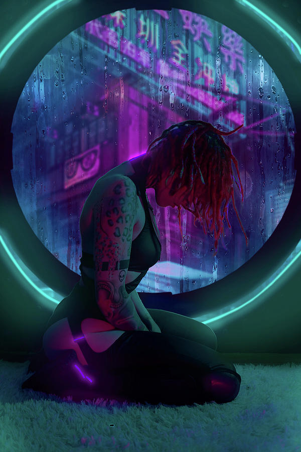 Cyberpunk Digital Art - Cyberpunk girl by Victoria Rose