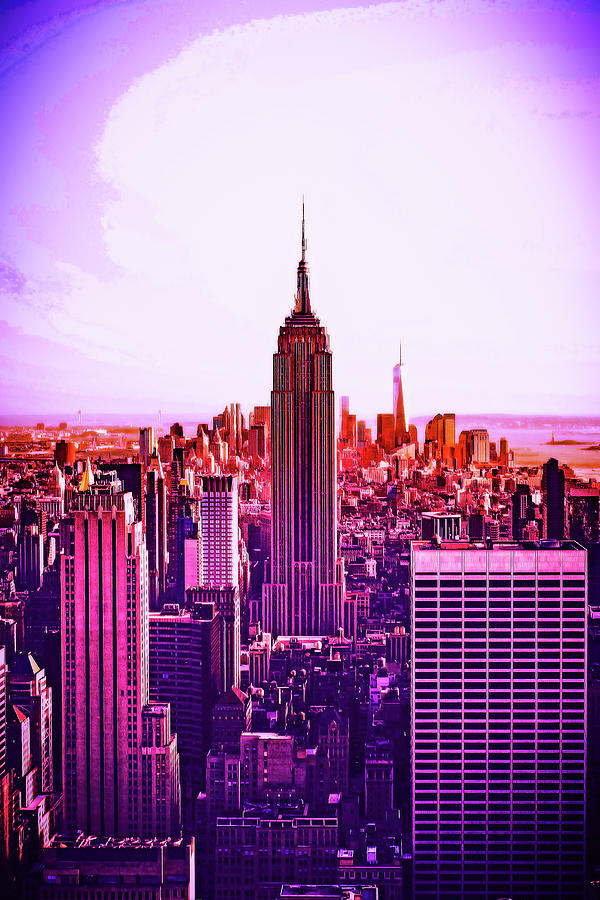 CyberPunk Neon, Cityscape - skyline - Urban - Rockefeller Center, NYC ...