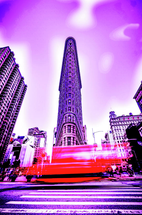 Cyberpunk Neon, Cityscape - Skyline - Urban -  The Flatiron Building, Nyc Skyline, New York, United Painting