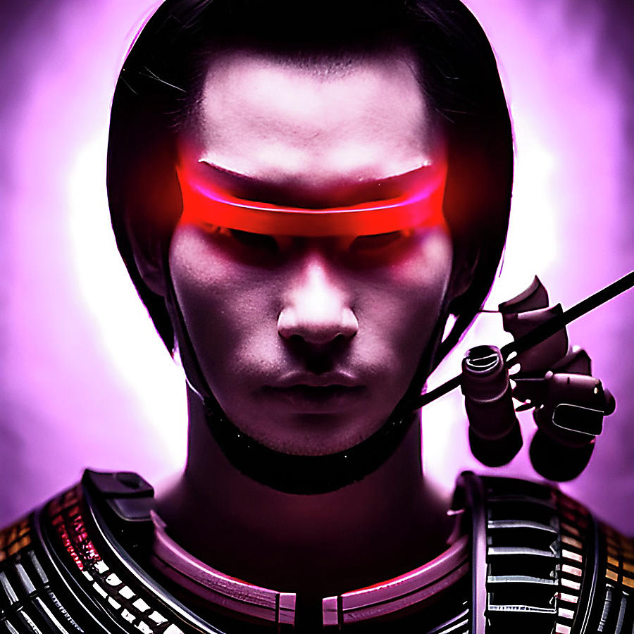 Cyberpunk Samurai Soldier Fighter Digital Art By Alessandro Della Torre