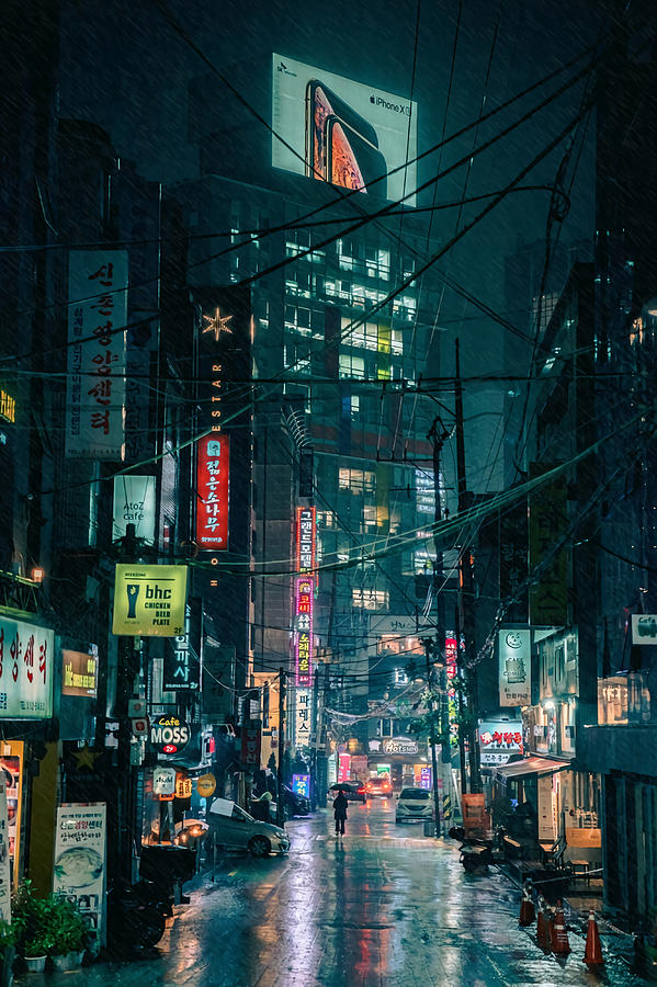 Cyberpunk Seoul Painting by Jessica Roberts | Pixels