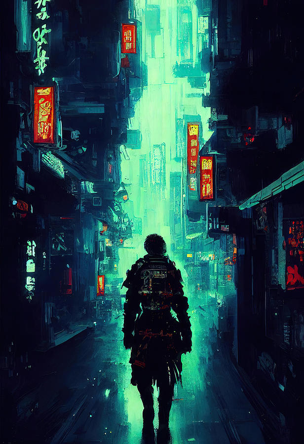 Cyberpunk Society, 11 Painting by AM FineArtPrints