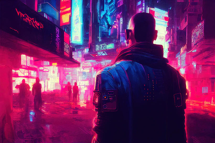 Cyberpunk Society, 13 Painting by AM FineArtPrints