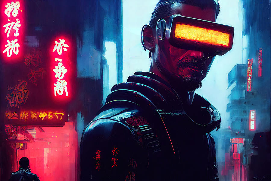 Cyberpunk Society, 17 Painting by AM FineArtPrints