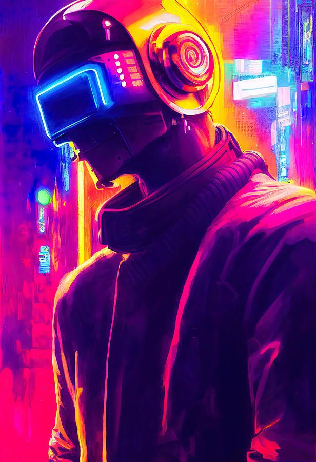 Cyberpunk Society, 20 Painting by AM FineArtPrints