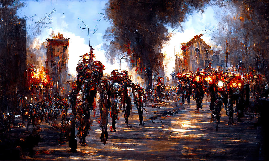 Cyborg Army, 01 Painting by AM FineArtPrints