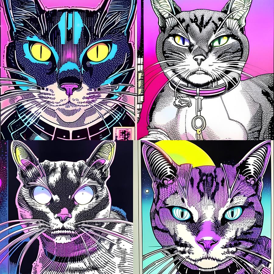 Cyborg Cats Digital Art by Bob Pardue - Pixels