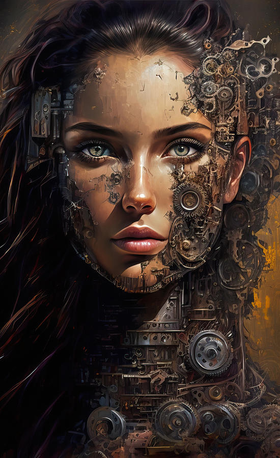 Terminator Painting - Cyborg Girl  by My Head Cinema
