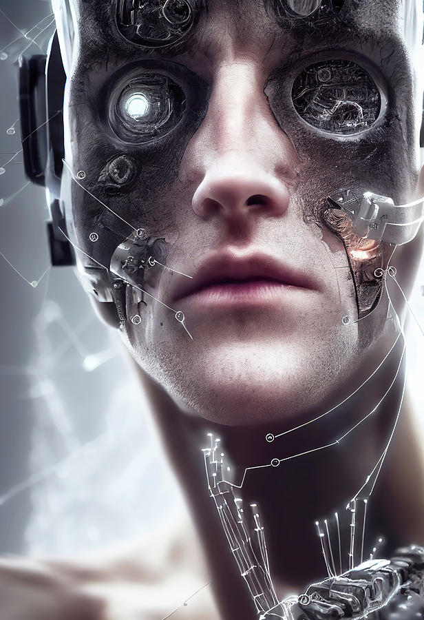 Cyborg Male 1 Digital Art by Ron Weathers | Pixels