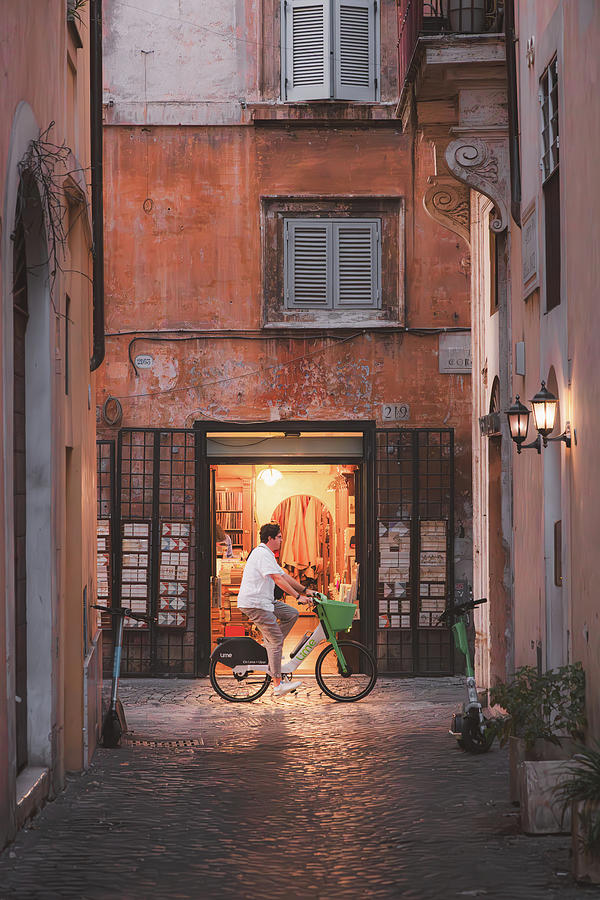 Architecture Photograph - Cycle Lane, Rome by Stephen Bridger