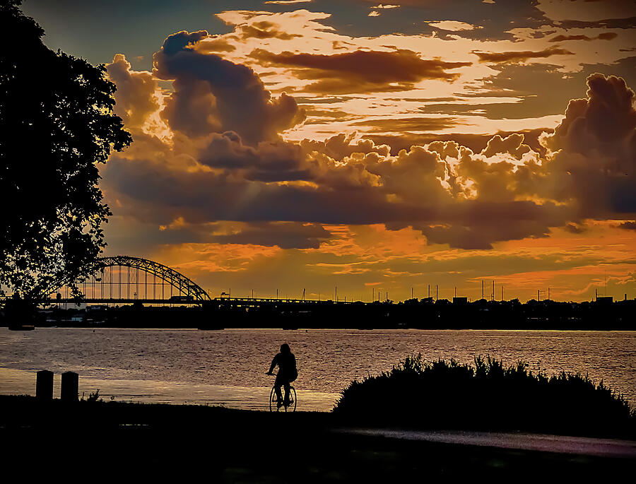 Cycling Along the Delaware River at Sundown Photograph by Linda Stern Cycling Along the Delaware River at Sundown Photograph by Linda Stern