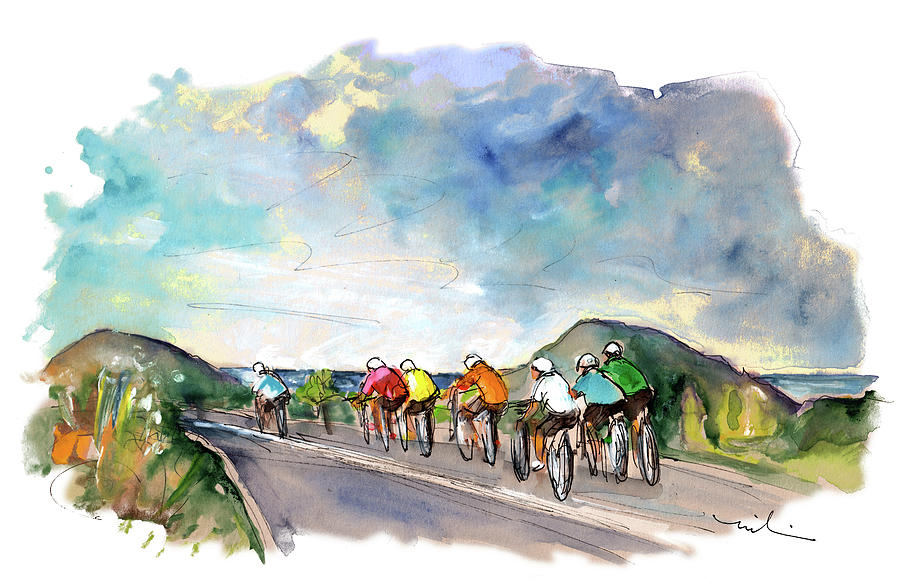 Cycling In Sierra Almagrera Painting by Miki De Goodaboom
