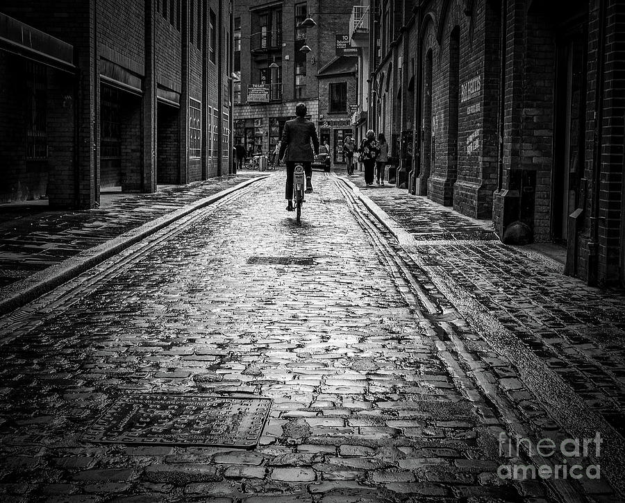 Cyclist, Hill Street, Belfast Photograph by Jim Orr