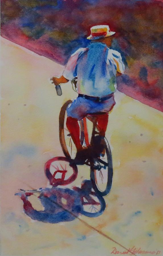 Cyclist in the Sun-G.Berry #68 Painting by David Gilmore