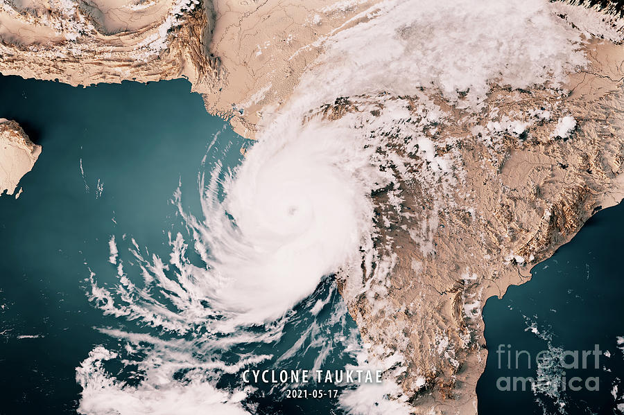 Cyclone Tauktae 2021 Cloud Map Arabian Sea 3D Render Neutral Digital ...