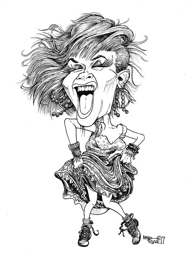 Cyndi Lauper Drawing by Mike Scott