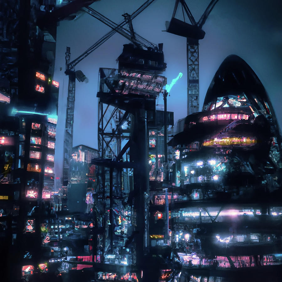 Cyperpunk London Night Digital Art by Philip Openshaw | Fine Art America