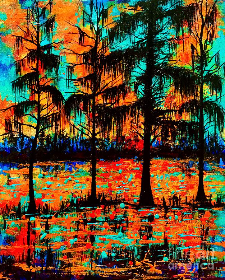 Cypress Explosion  Painting by Allison Constantino