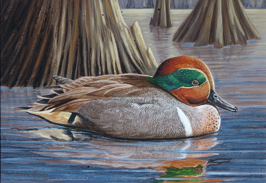 Cypress Teal Painting by Donnie Hughes - Fine Art America