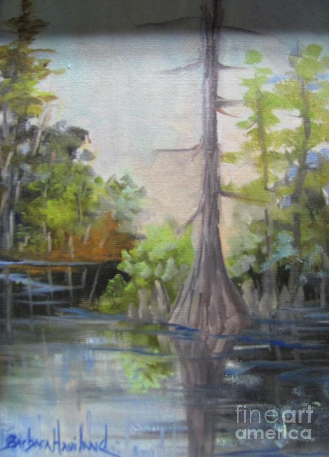 Cypress Trees Painting by Barbara Haviland