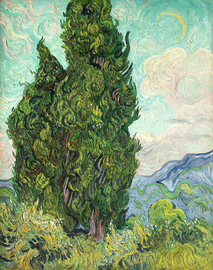 Cypresses Painting