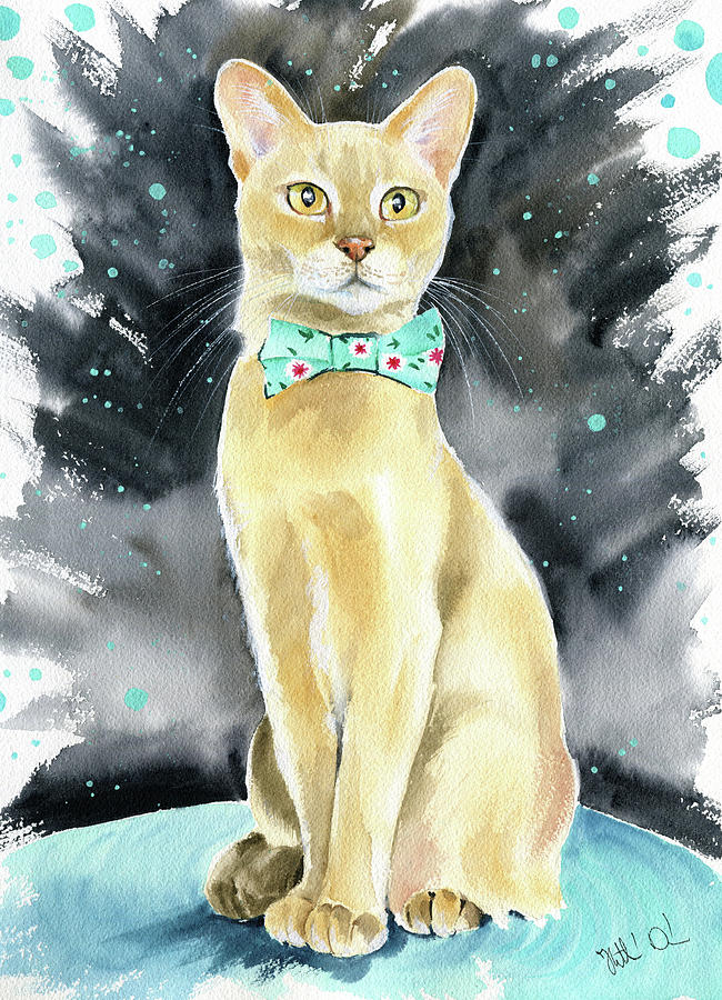 Cypria Abyssinian Cat Painting Painting by Dora Hathazi Mendes